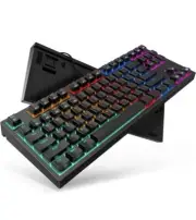 TECURS Gaming Keyboard Mechanical Wired LED Keyboard 5 Macro Keys
