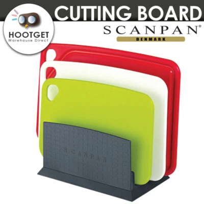 Scanpan Cutting Board with Stand 4 Piece Set Spectrum Kitchen Kitchenware