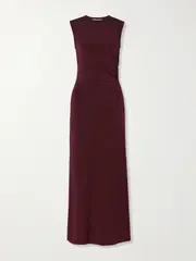 [Stella McCartney] Stella McCartney - Ruched Stretch-jersey Maxi Dress - Burgundy - small small Burgundy