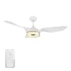 52" White Indoor Outdoor Modern Remote Smart Ceiling Fan Warm & Cool LED Light