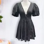 Revolve X House of Harlow 1960 Black Puff Sleeve Peasant Dress Fit&Flare Size 2