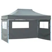 vidaXL Professional Folding Party Tent with 3 Sidewalls 3x4 m Steel Anthracite