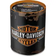 Nostalgic Art 12cm/1L Round Money Box Harley Davidson Metal Coin Saving Storage