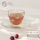 在飛比找遠傳friDay購物優惠-【韓國SSUEIM】古典玫瑰系列玻璃咖啡杯盤2件組180ml