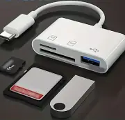 3 In 1 Card Reader OTG USB Cable, Micro SD/TF Card Reader Usb-c Adapter
