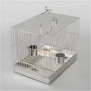 Bird Supplies Stainless Steel Parrot Cage Travel Bird Cage Small-Size Travel Bird Cage Portable for Parakeets, Lovebirds, Parrotlets Bird Playground(Size:Large)