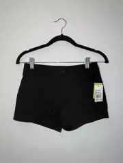 Volcom Girls Black Jean Shorts Zip Button NWT 10