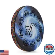 summina 10 Inch Ocean Drum Ethnic Percussion Instrument Painted Drum Pattern