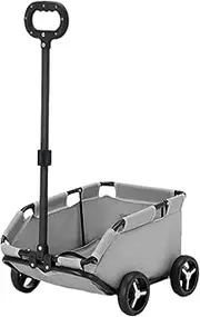 Dog Transport Crate - Foldable Pet , Rolling Dog Transporter, Lightweight Dog Trolley with 4 Wheels, Rolling Dog Trolley for Travel, Shopping, Walking and Playing