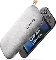 COOWPS Switch 2 Case for Nintendo Switch 2 (2025), Odorless Felt Ultra Hard Shell Military Grade Protection, Soft Lining Travel Storage Case with 8 Game Card Slots, White