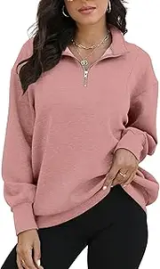 [Bosmeer] Womens Oversized Sweatshirts Zip Up Hoodie Loose Fit Pullover Sweaters Long Sleeve Tops for Women Fall Fashion 2024