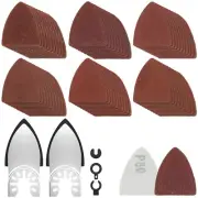 62Pcs Oscillating Multi Tool Sanding Pads and Finger Sandpaper Set Durable ↠;