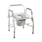 Drive 11125PSKD-1 Steel Drop Arm Bedside Commode with Padded Seat and Arms