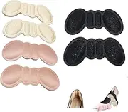 Heel Cushion snugs Inserts Shoe Pads for Loose Shoes Too Big Inserts Grips Liners Heel Blister Protectors for Women Men, 3Pairs Thick (Black+Pink+Complexion)