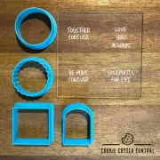 "LOVE" Assorted Message Pack Acrylic Debosser & Mini Cookie Cutter Set
