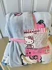 Hello Kitty Blue Plush Throw Blanket Apples And Books Full Queen
