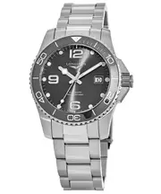 Longines HydroConquest Grey Dial Automatic Diver L3.781.4.76.6 300M Mens Watch
