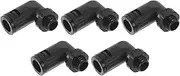 X AUTOHAUX M12x1.5 Cable Glands 10mm / 0.39" 90 Degree Bellows Joint PA6 Nylon Black 5 Pcs