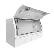 1400 x 600 x 820mm White Aluminium 2 Drawer Ute Tool Box Truck Trailer Toolbox