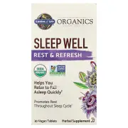 Garden of Life, Organics, Sleep Well, Rest & Refresh, 30 Vegan Tablets