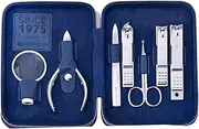 Nail Clippers Set Manicure Set, Nail Clippers Kit with Magnifier Glass, 6 Pieces Stainless Steel Professional Nail Care Tools, Portable Nail Kit with PU Leather Case Nail Clippers Portable Set