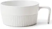 TAMAKI T-959138 Craft Line Soup Cup, White, 5.5 x 4.9 x 2.2 inches (14 x 12.5 x 5.5 cm), Made in Japan, Ceramic, Dishwasher Safe