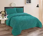 Ramesses Teddy Fleece Comforter Set, King, Teal