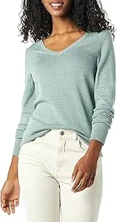 [Amazon Essentials] Women's Classic-Fit Lightweight Long-Sleeve V-Neck
