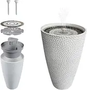 Hydria Pirene Lite White | Cordless Ready-To-Go Water Feature | Rechargeable | LED Lights | Remote Control | Works Without Solar Power | Indoor and Outdoor Fountain | British Brand