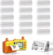 BetterJonny 15 Rolls Print Camera Paper Refill, 57 x 25 mm Rolls Camera Paper HD Printing Thermal Print Paper Kids Instant Print Camera Thermal Paper for Most Kids Instant Camera