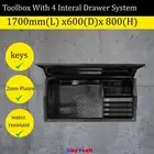1700x600x800 Aluminium Checkerplate Storage Toolbox With 4 Interal Drawer-T