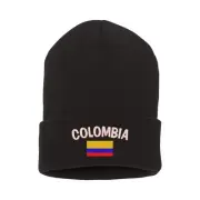 Colombia flag embroidered beanie hat, world country flag embroidered beanie hat