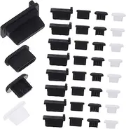 LABRIMP 40pcs Silicone USB Port Plug Covers Charging Port Protectors for Phones Dust Stoppers for USB Type Easy Installation Random Colors for Device Protection Random Color