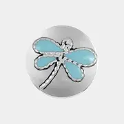 Ginger Snaps Petite Blue Dasher Dragonfly Snap, 12 Millimeter, Jewelry and Accessories