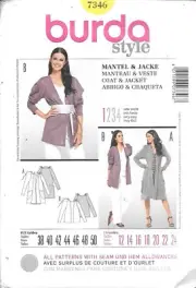 Burda #7346 Misses' Coat & Jacket - Size 12-24 UNCUT