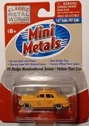 CMW Mini Metals #30229 1950 Dodge Meadowbrook Four Door Sedan Yellow Cab Company