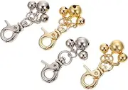 BUGUUYO 4Pcs Theft Loud Cat Dog Collar Bells Key Ring Zinc Alloy Hanging Pendant Decorative Sound Pet Accessories for Home and Outdoor Use