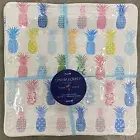 Cynthia Rowley Tropical Pineapple MELAMINE Dinner Plates Set Of 4 Pink Blue