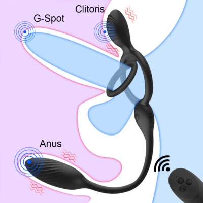 10 Mode Realistic Penis Extender Enlarge Dual Ring Girth Men Electric Delay Time
