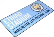 Manchester City FC Official Football Coloured Metal Street Sign Colour:Light ...