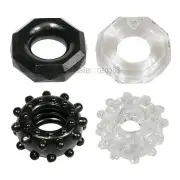 Soft Stretchy Silicone Ring Erection Enhancer Penis Prolong Delay Impotence aid