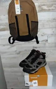 Timberland Men's Lincoln Peak Mid Hiker WP Boots - Grey - US size 13 + bonus bag