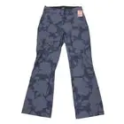 Spanx Sunshine Kick Flare Pants Size Large 28" Inseam High Rise Floret Navy Blue