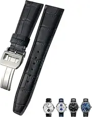 [VEVEL] 20mm 21mm 22mm Calfskin Genuine Leather Watchband Suitable For IWC Pilot Portuguese Black Brown Blue Alligator Grain Watch strap