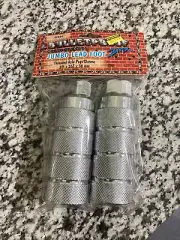 NOS Vintage Bulletproof Lead Foot Pegs BMX 3/8 x 26T x 38mm Silver Tone