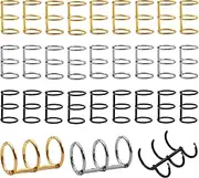 Mardatt 30Pcs 3 Ring Metal Loose Leaf Binders Book Rings Snap Split Hinged for Notebook, Diary, Photo Album, Binding Spines Combs, 20mm (Gold, Silver, Black)