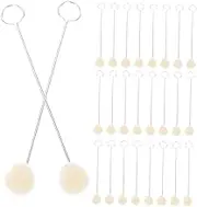 YOSADIER 36pcs Wool Daubers for Leather Dye Metal Handle Wool Ball Brush Wool Dauber Leather Balls Brushes for DIY Staining and Dyeing