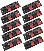 ETHZZLE 10 Pack Under Desk Cable Organizers 4-Way Speaker Box Connector Sound Equipment Connector Speaker Box Accessories Subwoofer Terminal