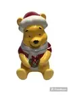 New Disney Christmas Winnie The Pooh Wearing Santa Hat Ceramic Cookie Jar