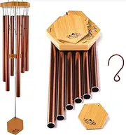Wind Chimes for People WHO Like Their Neighbors Soothing Melodic Tones & Solidly Constructed Bamboo/Aluminum Chime Great as a Quality Gift or to Keep for Your own Patio Porch Garden or Backyard.